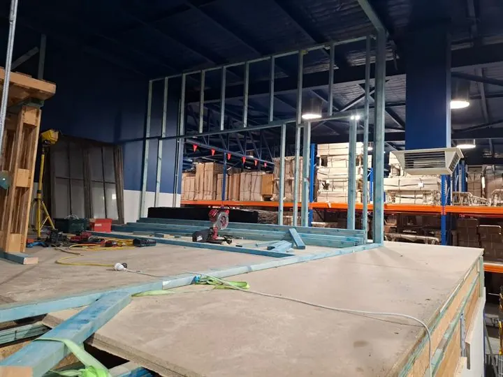 Framed and sheeted mezzanine platform